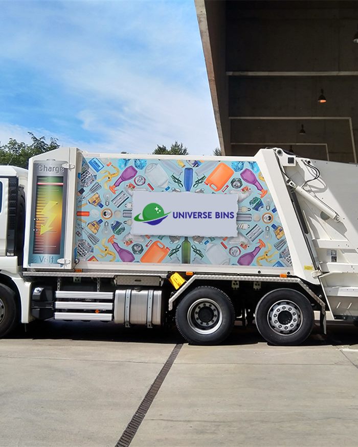 Universe Bins commercial waste collection truck